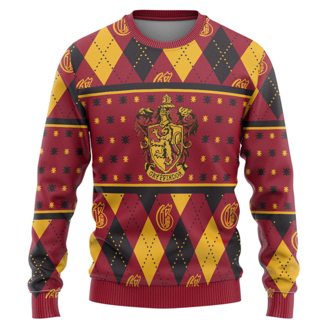 Harry Potter Gryffindor Crest Holiday Ugly Christmas Custom Ugly Sweater