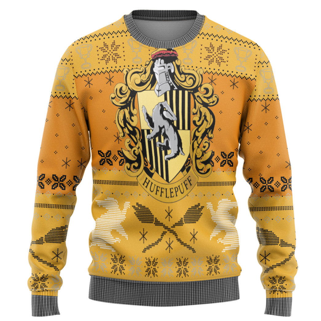 Harry Potter Hufflepuff Ugly Christmas Ver 2 Custom Ugly Sweater