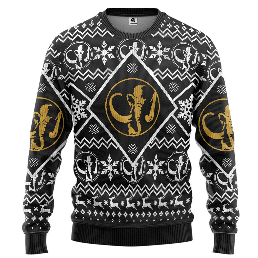 Mighty Morphin Black Power Ranger Custom Ugly Christmas Sweater