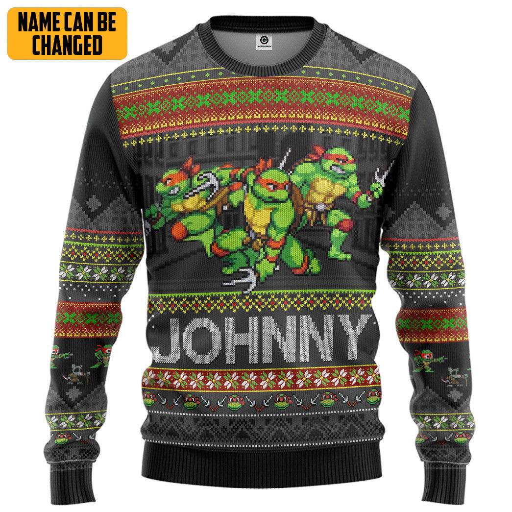 Raphael TMNT Ugly Christmas New Style Custom Name Ugly Sweater