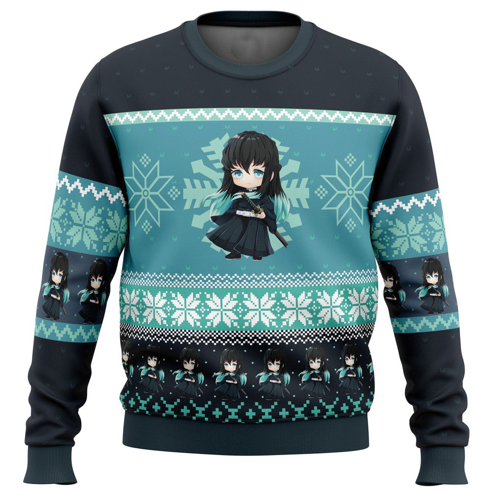 Chibi Christmas Muichiro Tokito Demon Slayer Ugly Christmas Sweater