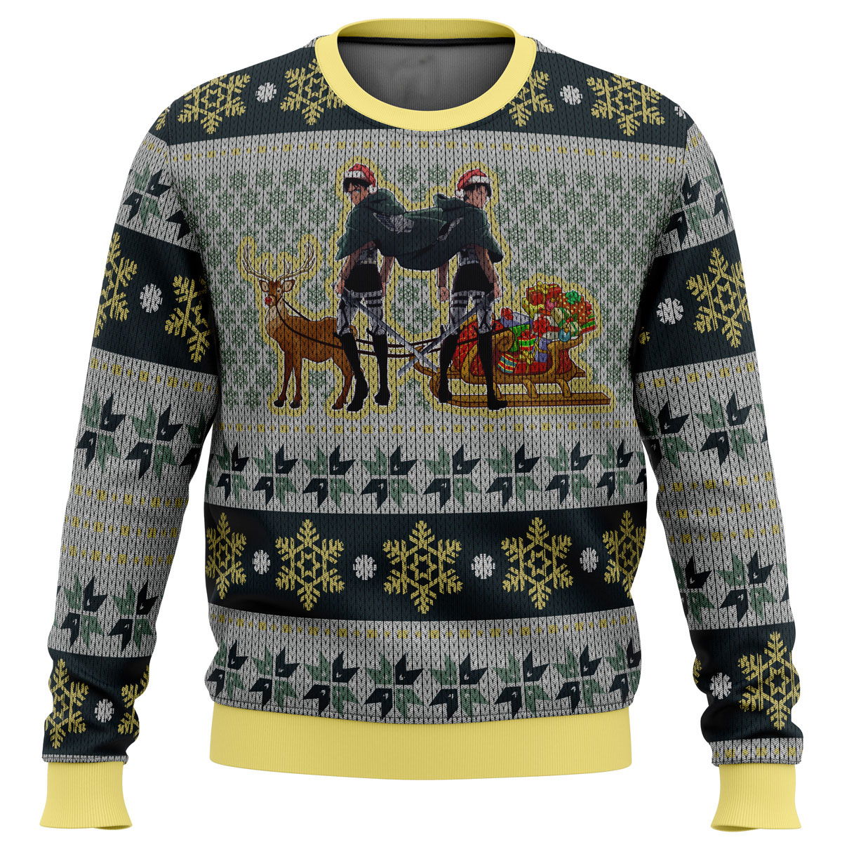 Eren Yeager and Levi Ackerman Attack on Titan Ugly Christmas Sweater