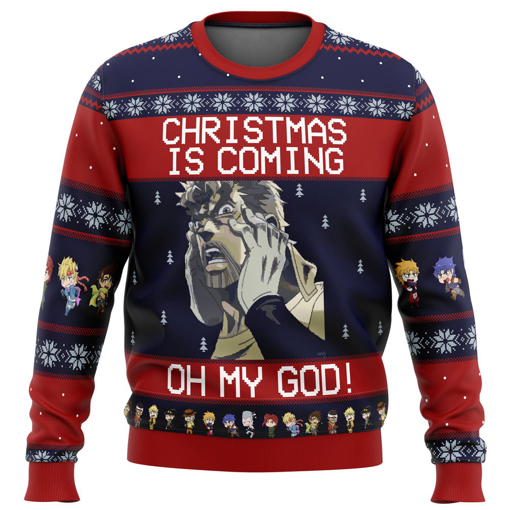 Jojo’s Bizarre Adventure Joseph Joestar Oh My God Ugly Christmas Sweater