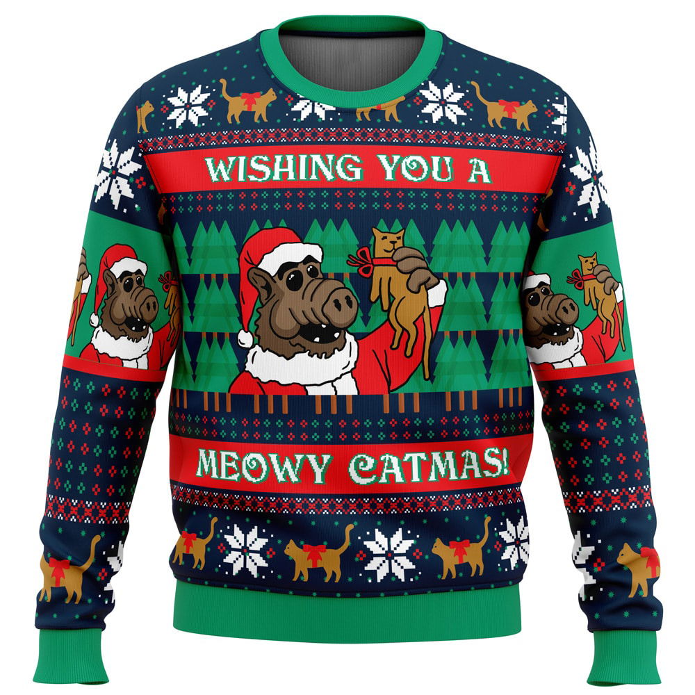 Meowy Catmas Alf Ugly Christmas Sweater