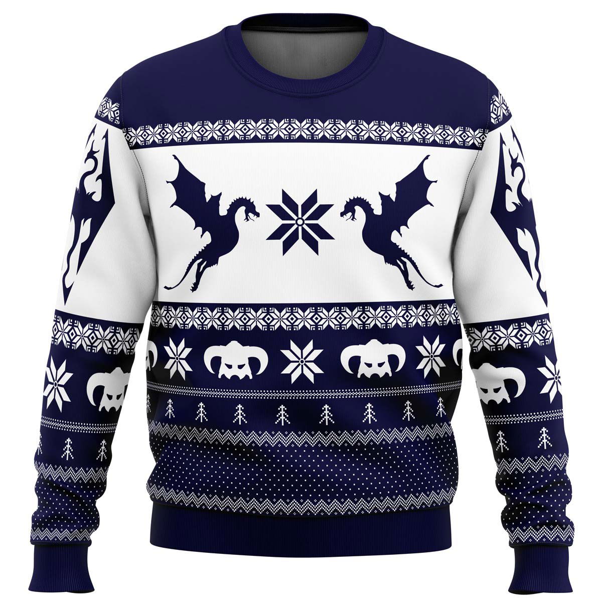 Skyrim Dragon Ugly Christmas Sweater