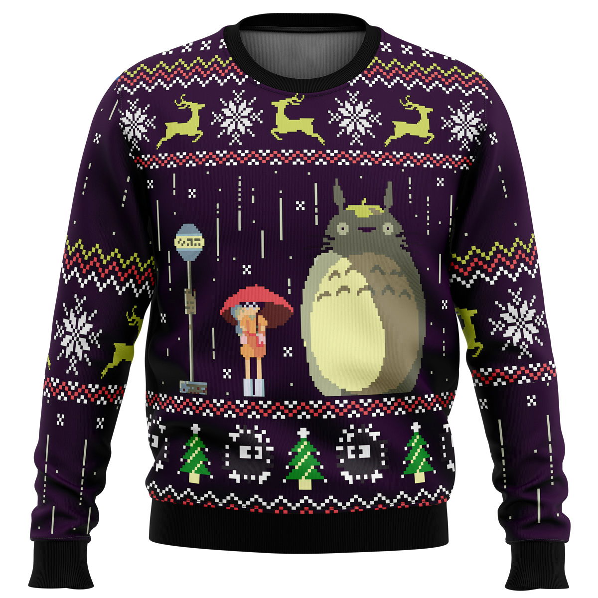 Studio Ghibli Totoro Rain Miyazaki Ugly Christmas Sweater