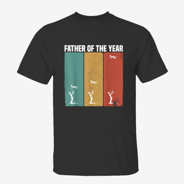 Father Of The Year Funny Dad Throwing Child In Sky Vintage T-Shirt