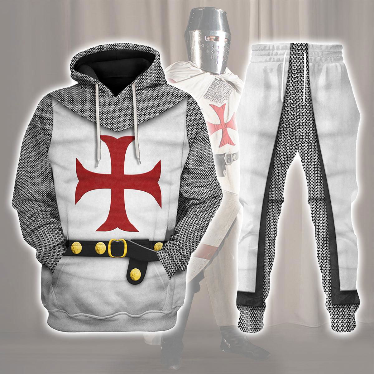 1189-1192 English Templar Knights Costume Hoodie Sweatshirt T-Shirt Tracksuit