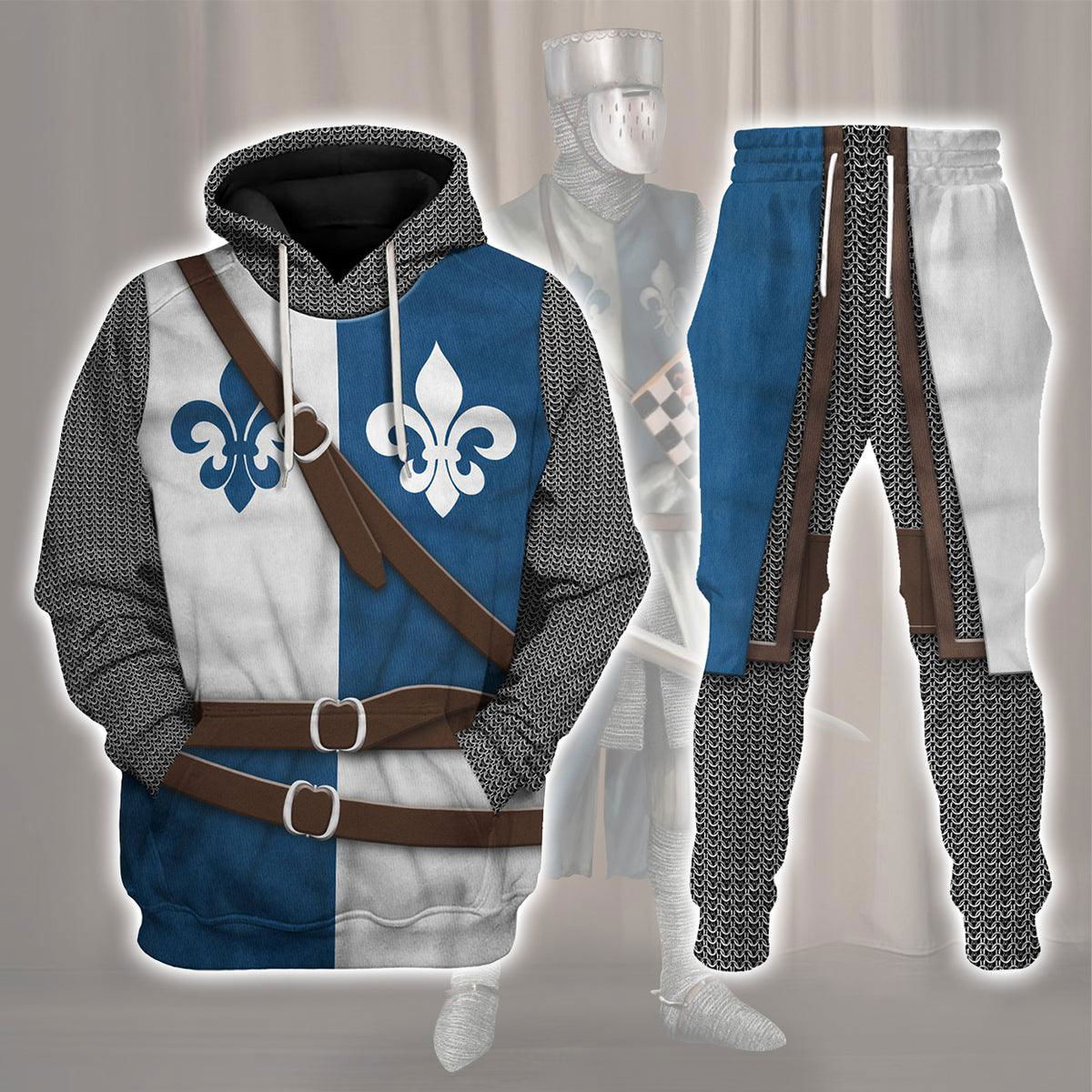 12th Century French Knight Costume Hoodie Sweatshirt T-Shirt Tracksuit