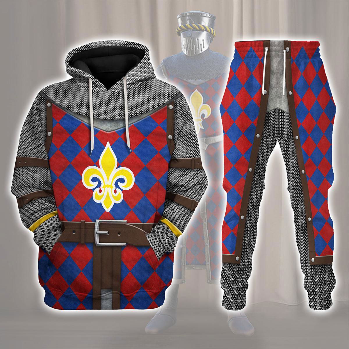 13th Century French Knight Costume Hoodie Sweatshirt T-Shirt Tracksuit