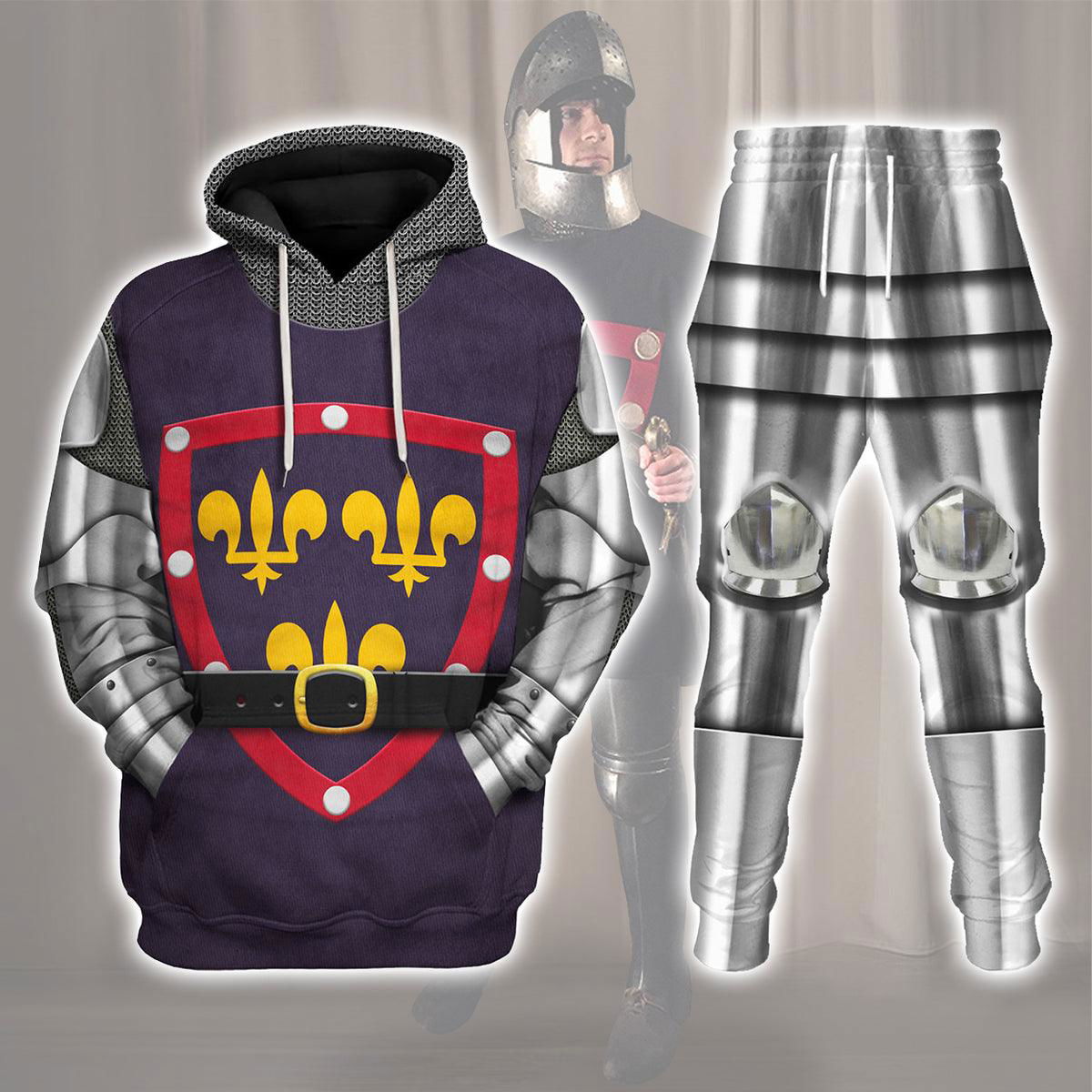 1415 Agincourt Knight Duke of Alencon Knight Costume Hoodie Sweatshirt T-Shirt Tracksuit