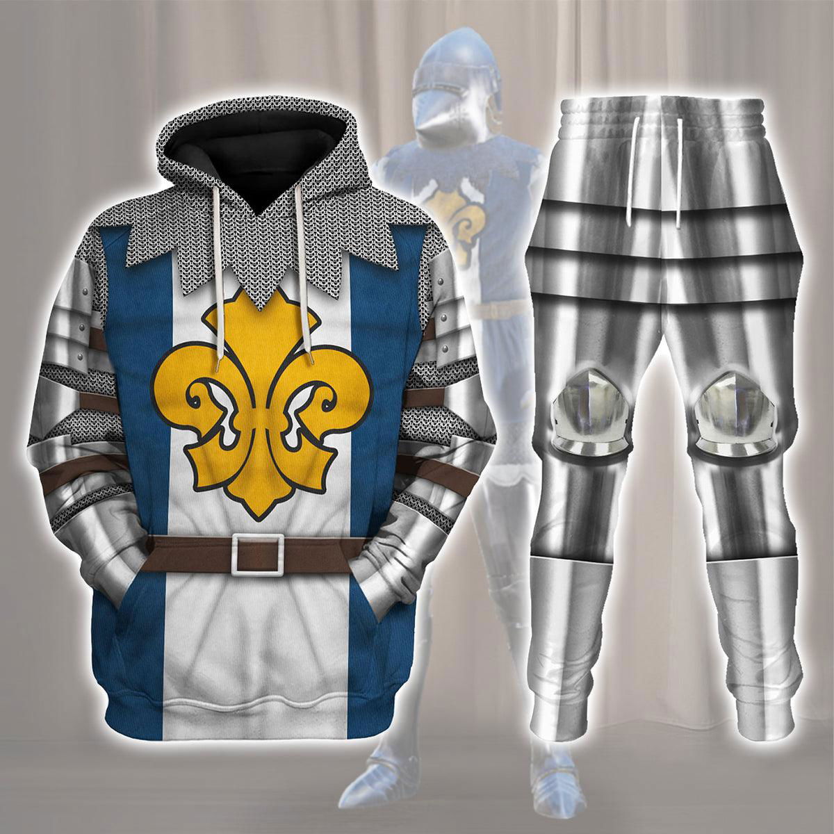 14th Century French Knight Costume Hoodie Sweatshirt T-Shirt Tracksuit