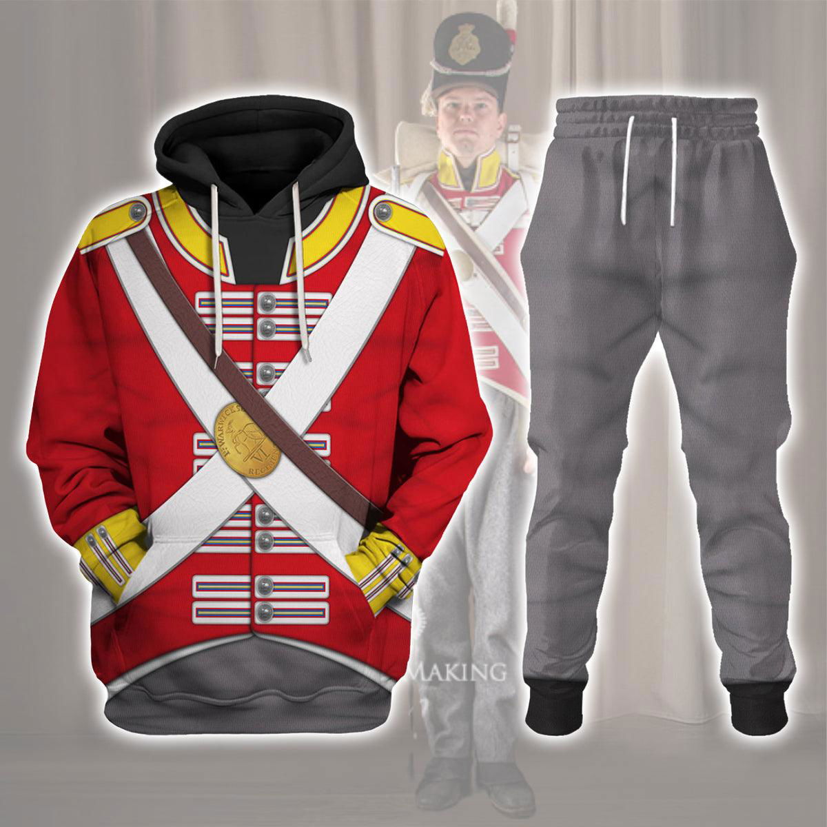 6th Foot (Warwickshire) Private-Centre Company (1812-1815) Uniform All Over Print Hoodie Sweatshirt T-Shirt Tracksuit