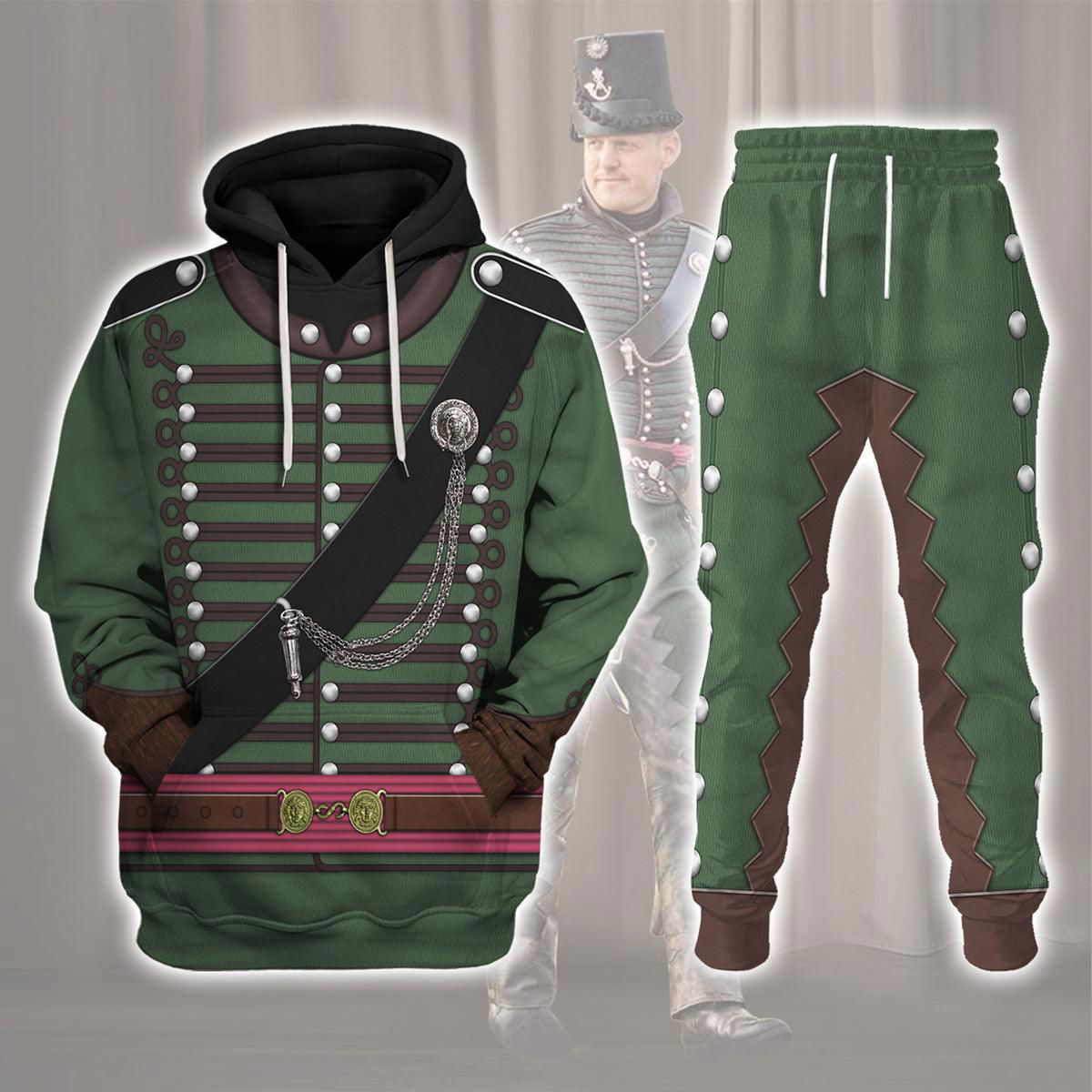 95th Rifles Uniform British Army Captain All Over Print Hoodie Sweatshirt T-Shirt Tracksuit