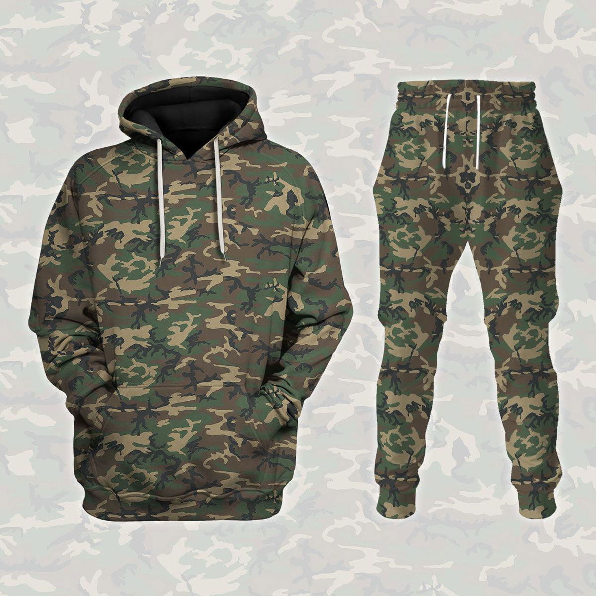 American ERDL Highland Camo Costume Hoodie Sweatshirt T-Shirt Sweatpants