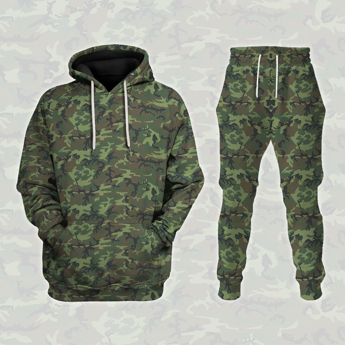 American ERDL Lowland Camo Costume Hoodie Sweatshirt T-Shirt Sweatpants