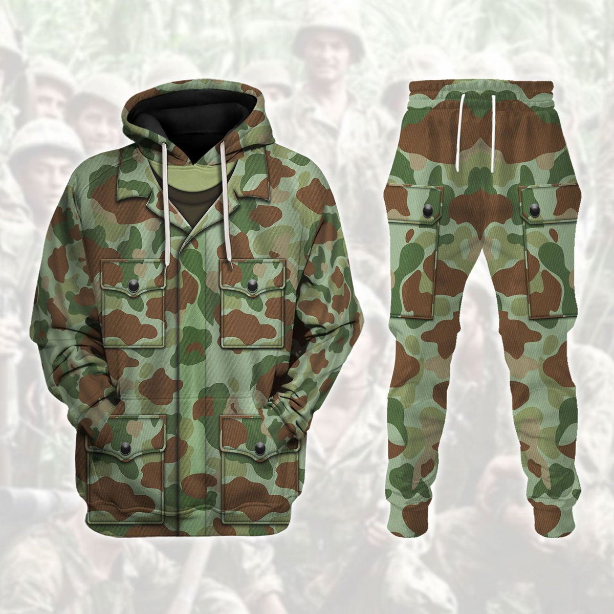 American M1942 (P-42) Frogskin Duck Hunter Pattern Marine Costume Apparel – Marine Raiders World War 2 Beach Camo