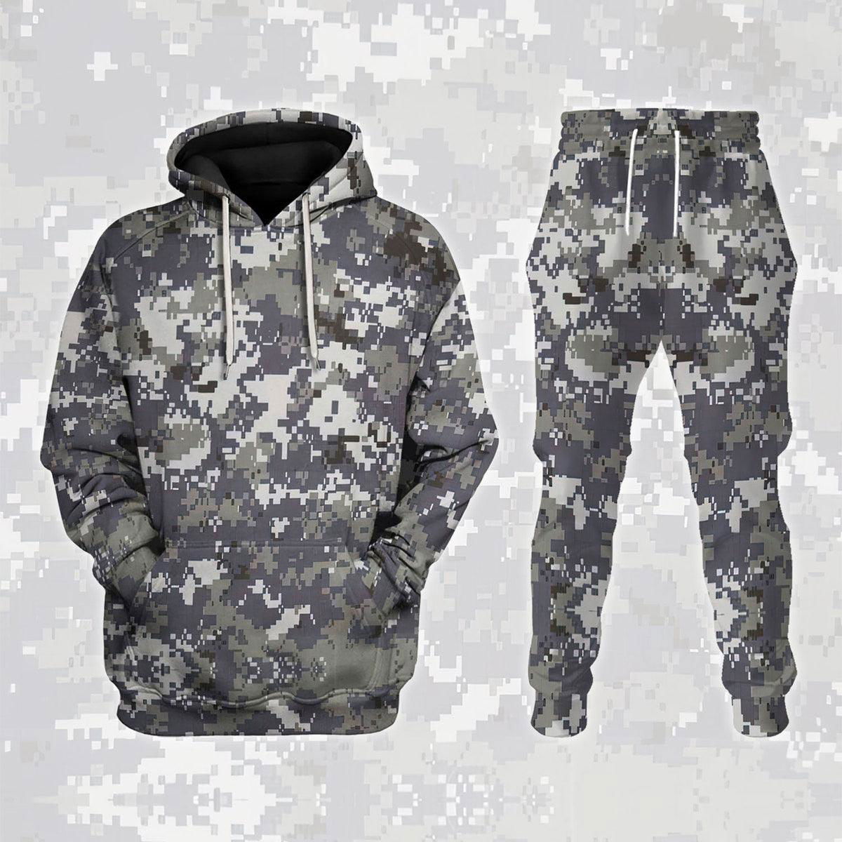 American Navy Working Uniform (NWU) Type I Camo Hoodie Sweatshirt T-Shirt Tracksuit