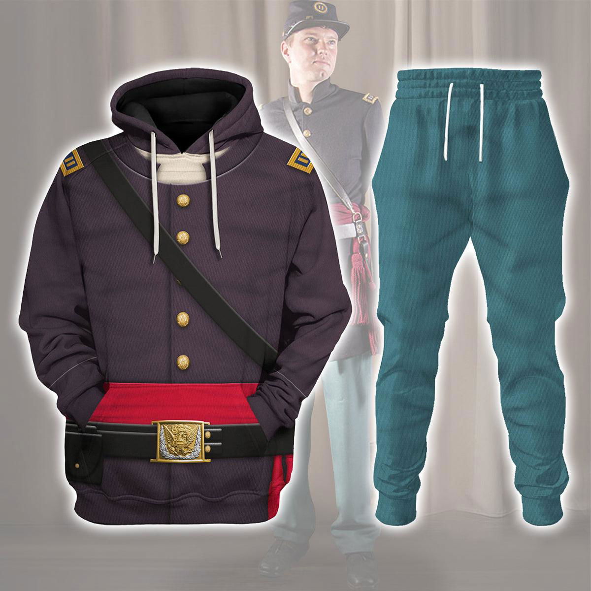 American Union Army Infantry Officer-Captain Uniform All Over Print Hoodie Sweatshirt T-Shirt Tracksuit