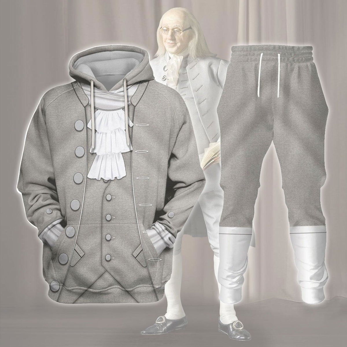 Benjamin Franklin Founding Father of the United States Costume Hoodie Sweatshirt T-Shirt Tracksuit