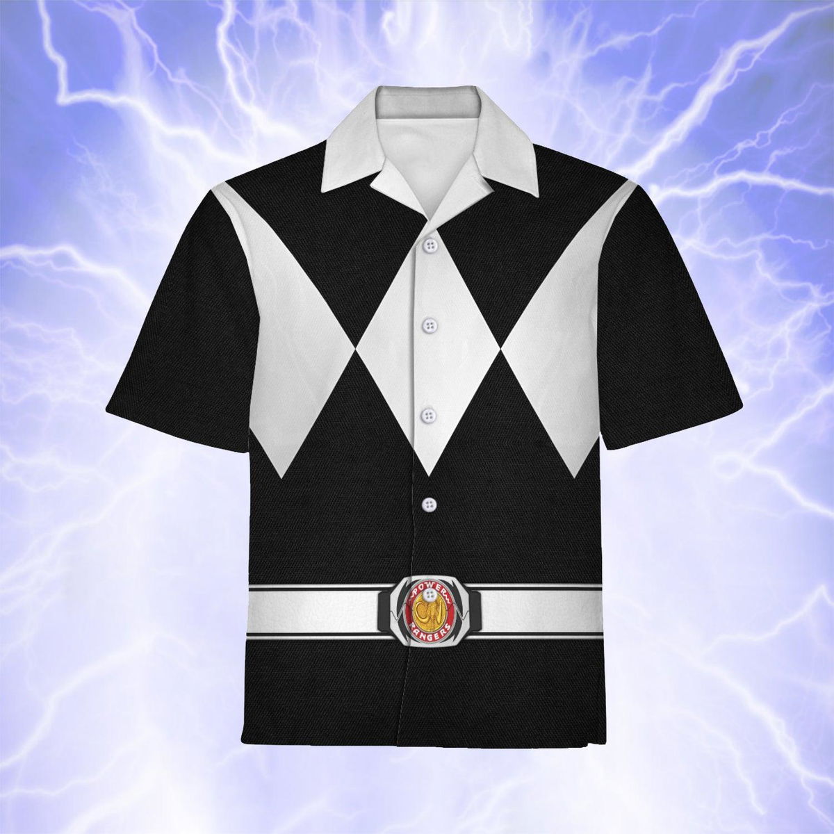 Black Ranger Mighty Morphin Hawaiian Shirt Beach Shorts