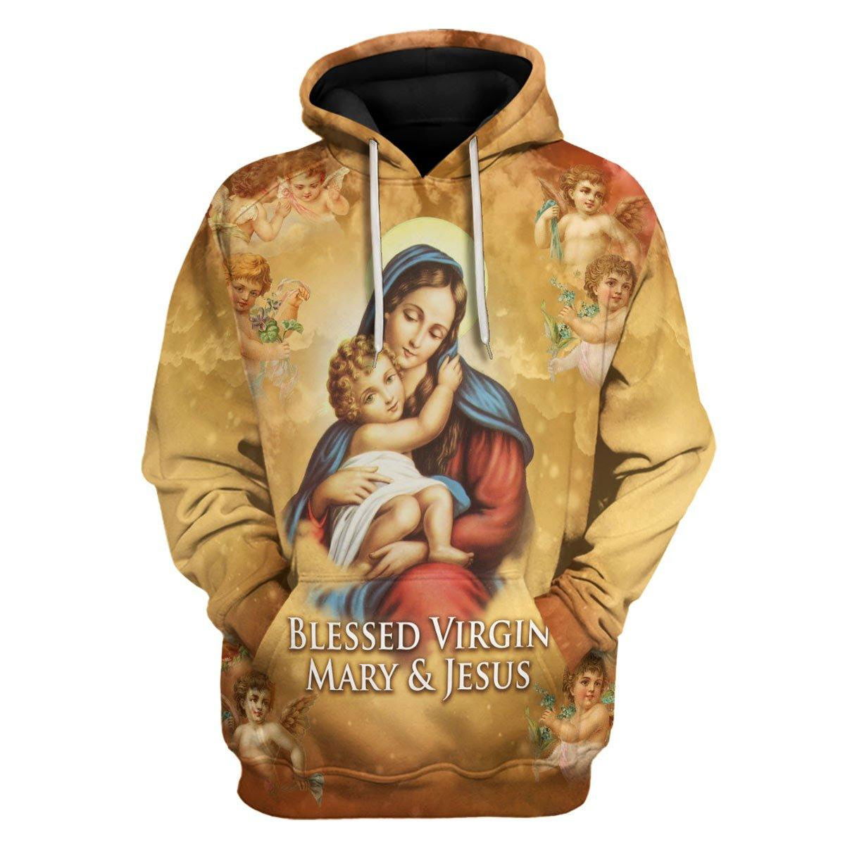 Blessed Virgin Mary & Jesus Costume Hoodie Sweatshirt T-Shirt Apparel