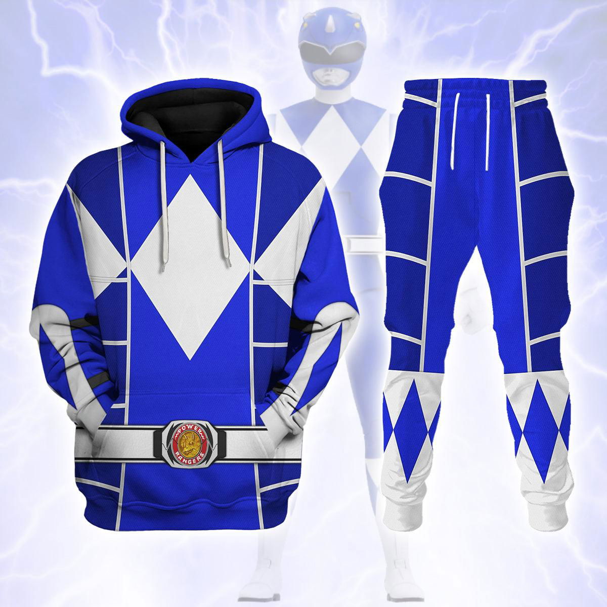 Blue Ranger Mighty Morphin Cosplay Hoodies Sweatshirt T-shirt Hawaiian