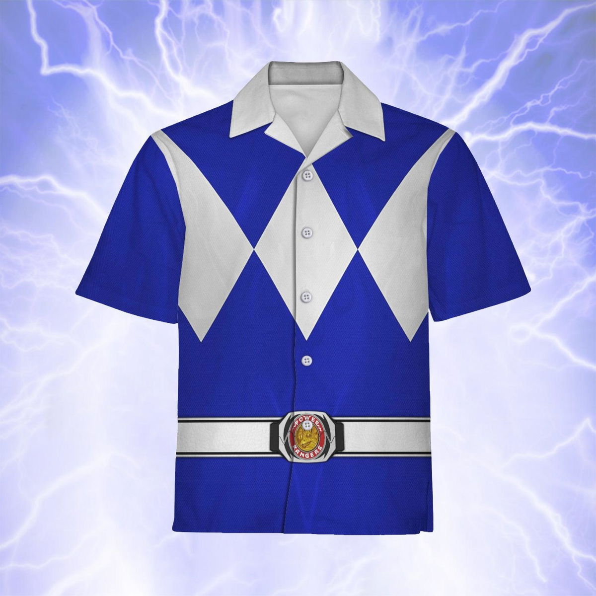 Blue Ranger Mighty Morphin Hawaiian Shirt Beach Shorts