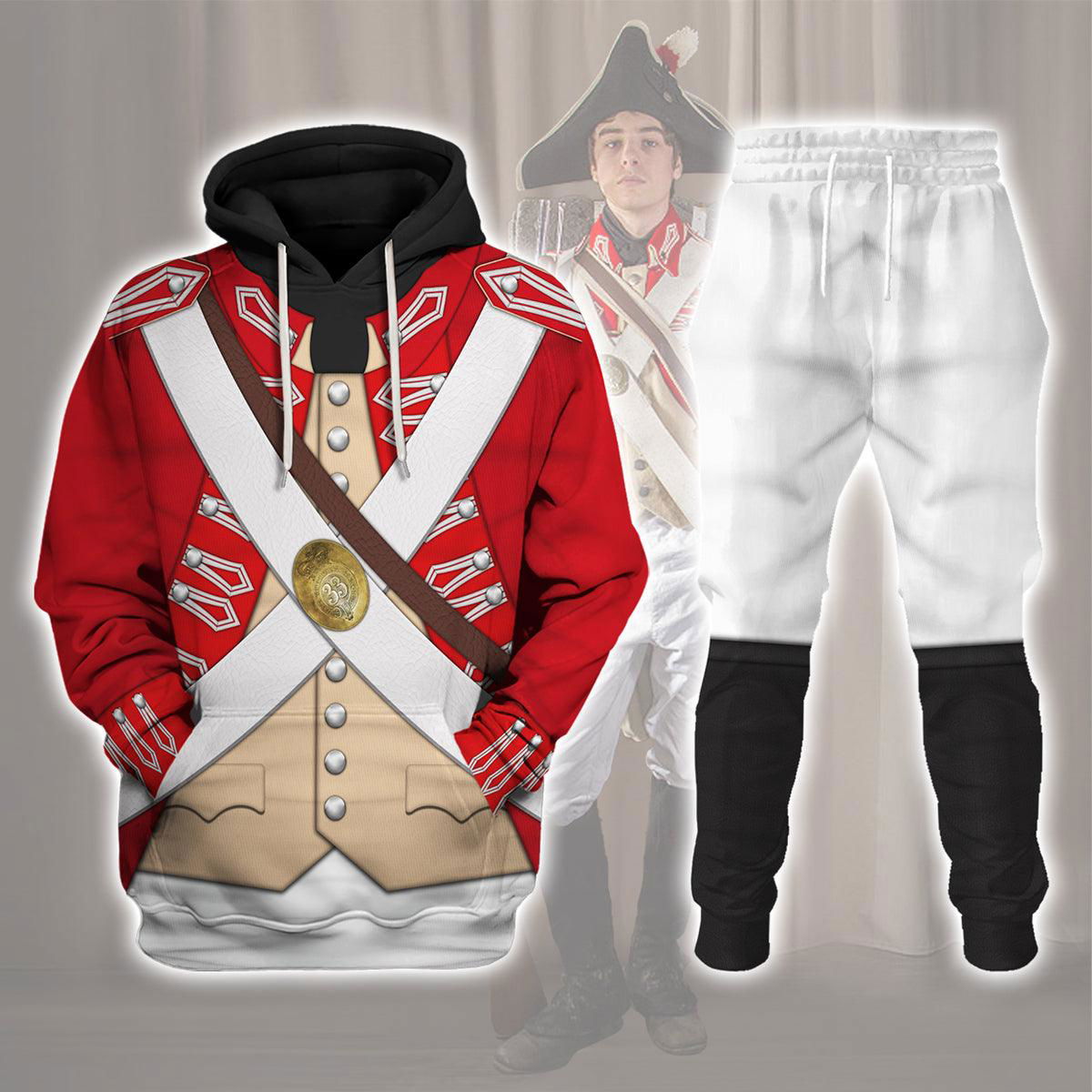 British 33rd Regiment Of Foot Uniform All Over Print Hoodie Sweatshirt T-Shirt Tracksuit