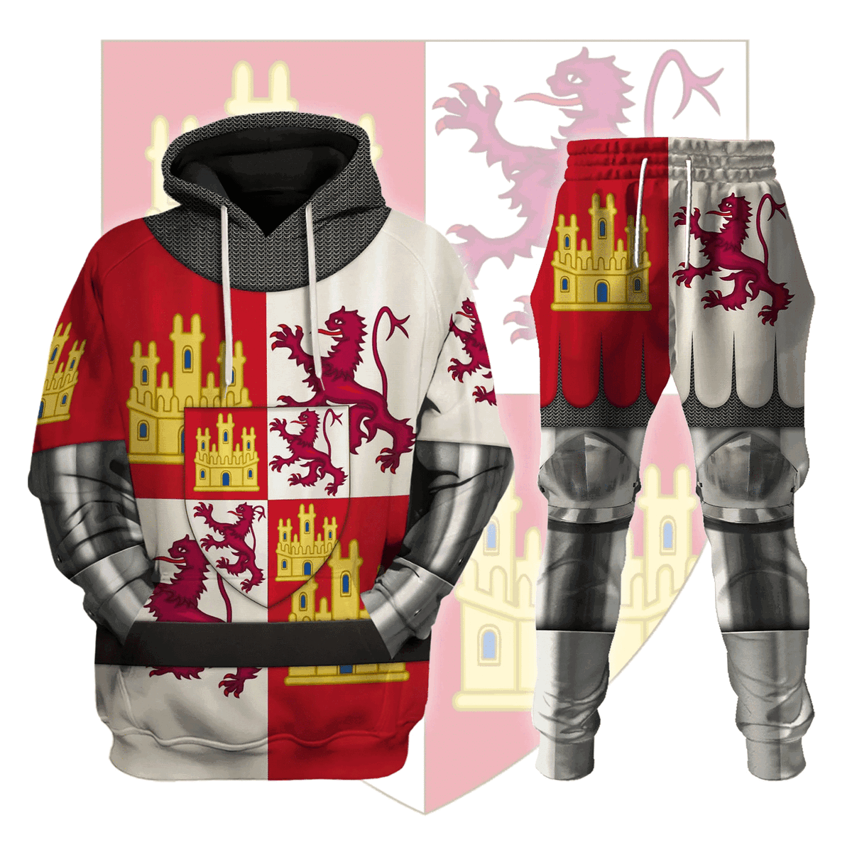 Castile And Leon Armor Costume Hoodie Sweatshirt T-Shirt Tracksuit