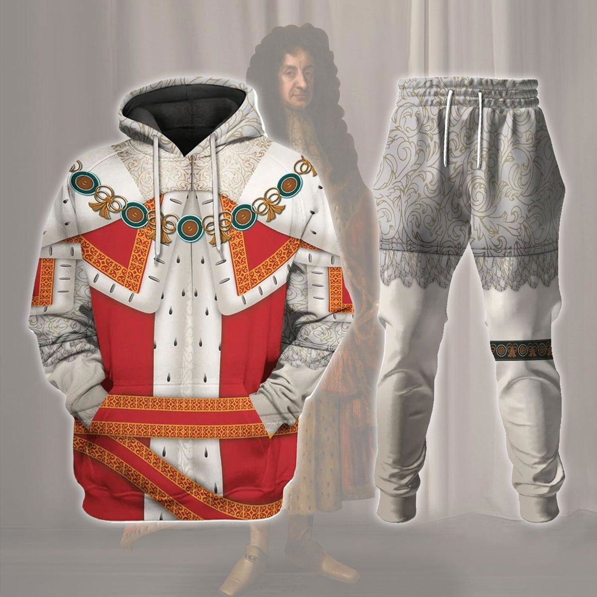 Charles II King of England Costume Hoodie Sweatshirt T-Shirt Tracksuit