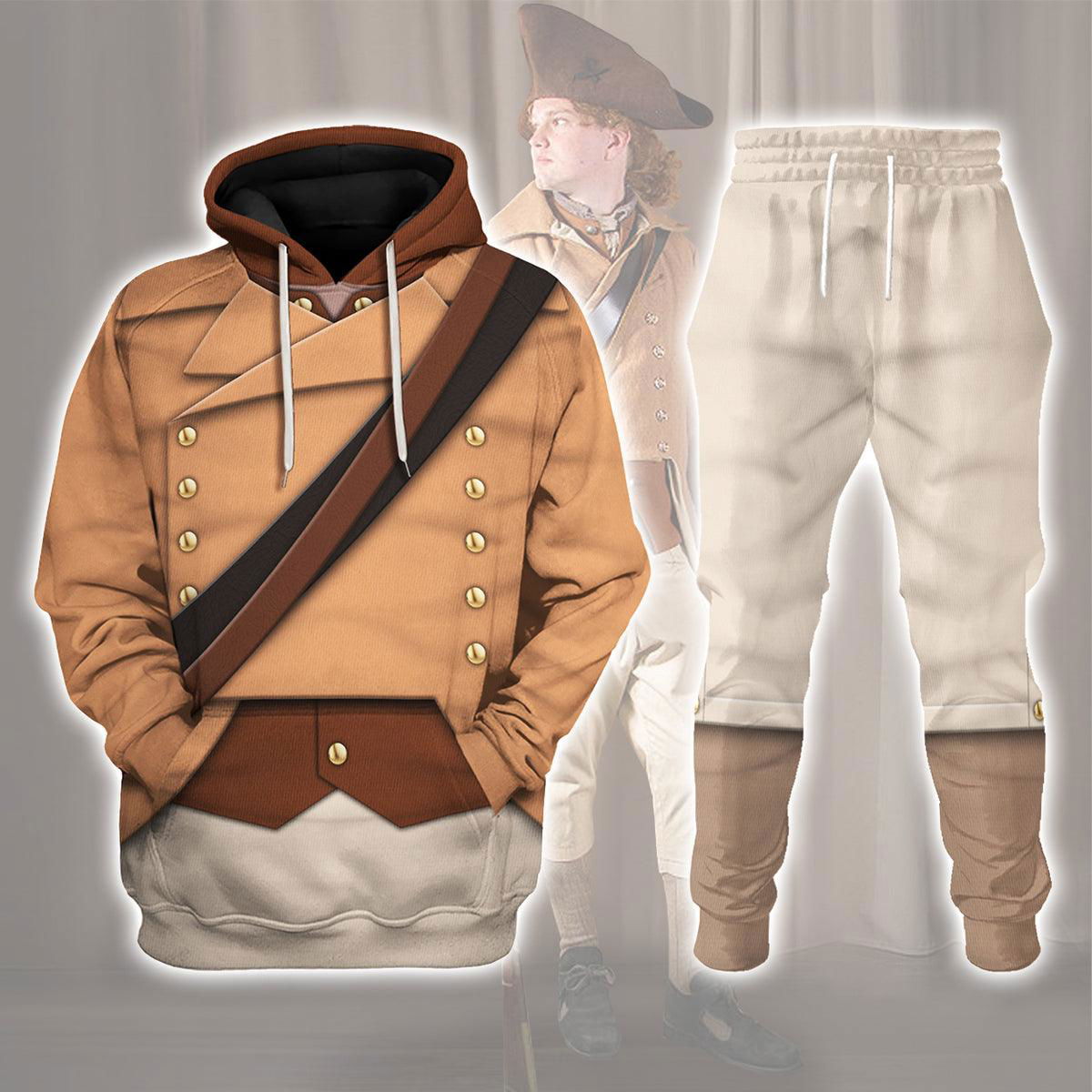 Colonial Militia-1776 Uniform All Over Print Hoodie Sweatshirt T-Shirt Tracksuit