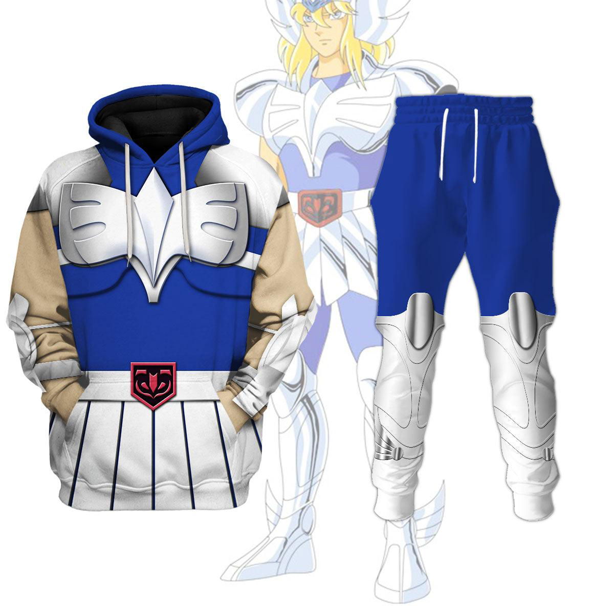 Cygnus Hyoga Saint Seiya Costume Hoodie Sweatshirt T-Shirt Tracksuit