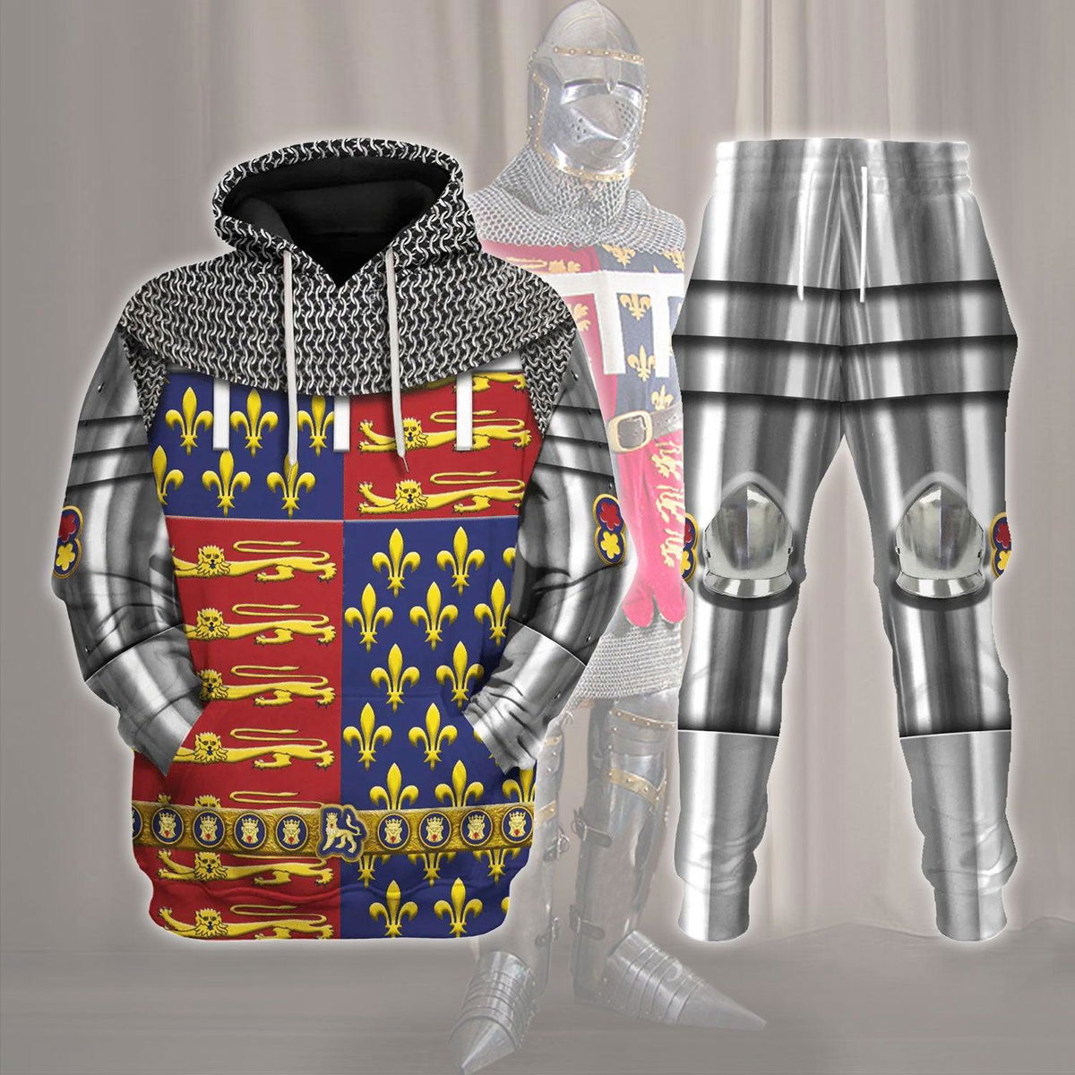 Edward The Black Prince Armor Costume Hoodie Sweatshirt T-Shirt Tracksuit