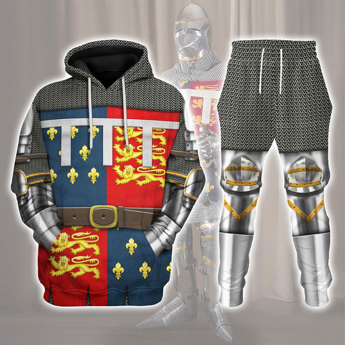 Edward The Black Prince- Battle of Poitiers- 1356 Costume Hoodie Sweatshirt T-Shirt Tracksuit