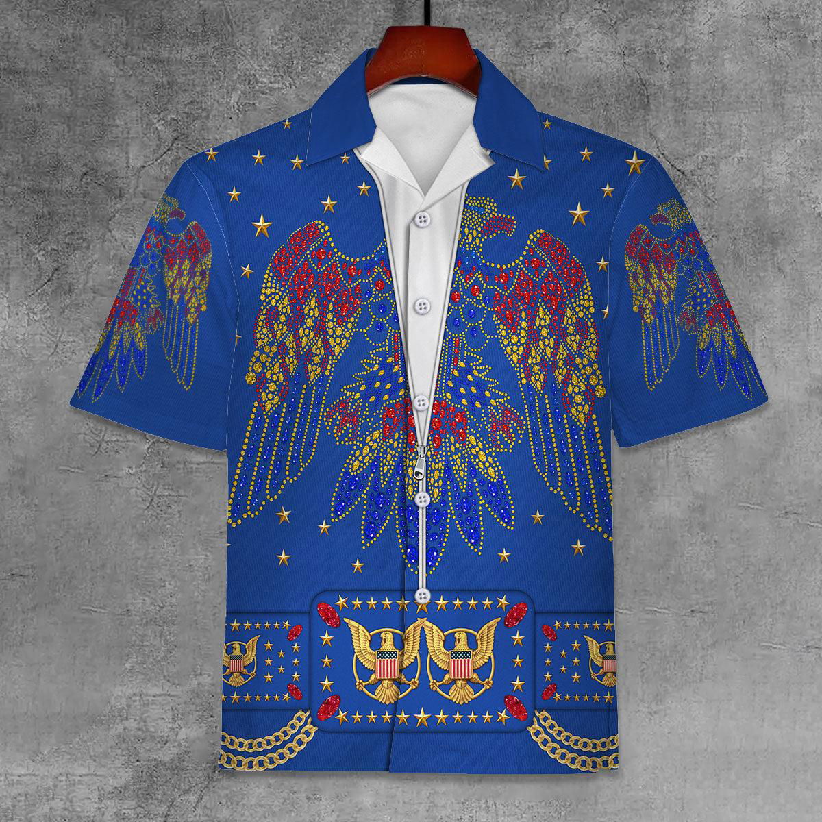 Elvis Aloha from Hawaii Blue Unisex Hawaii Shirt