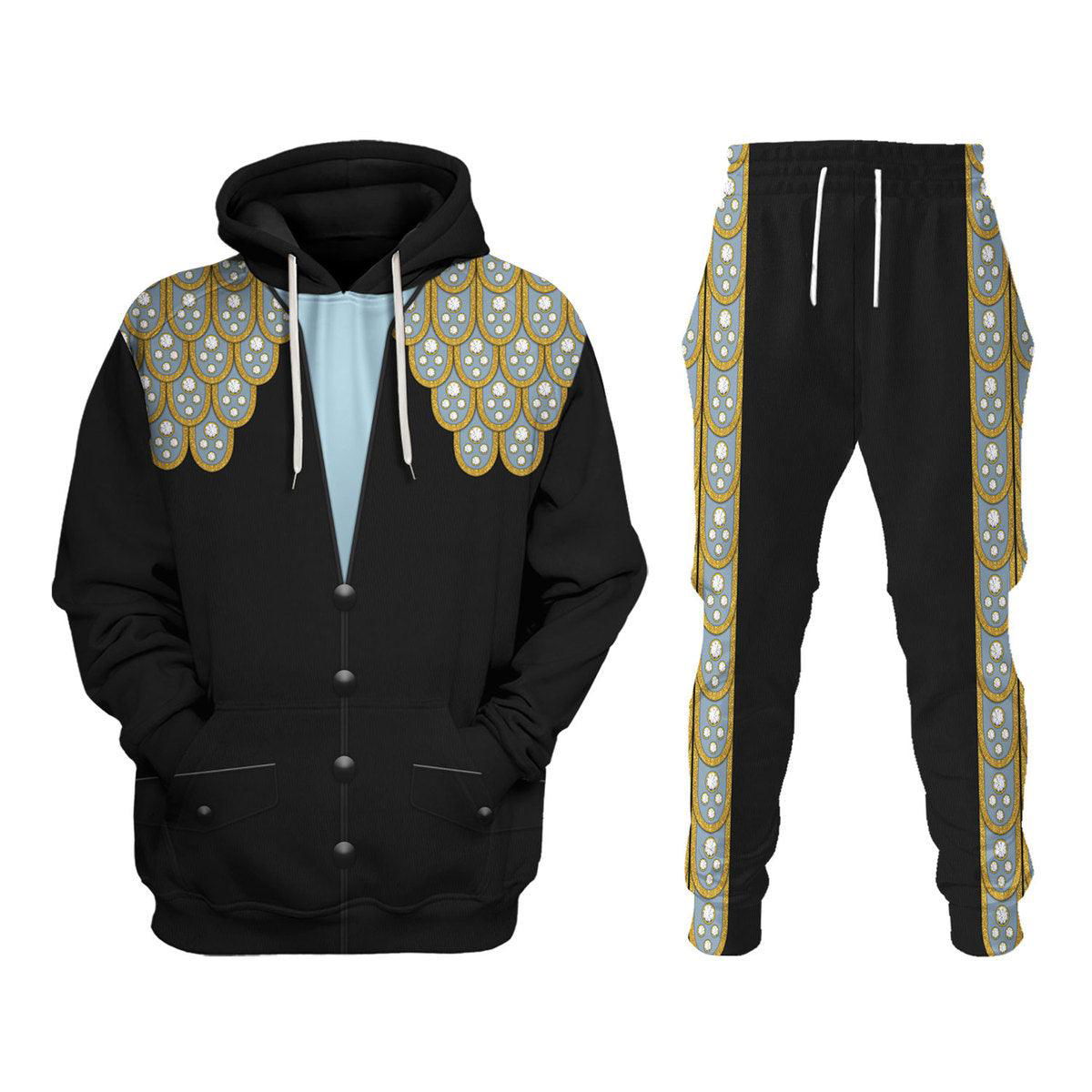 Elvis Armadillo suit in Blue on Black Costume Hoodie Sweatshirt T-Shirt Sweatpants