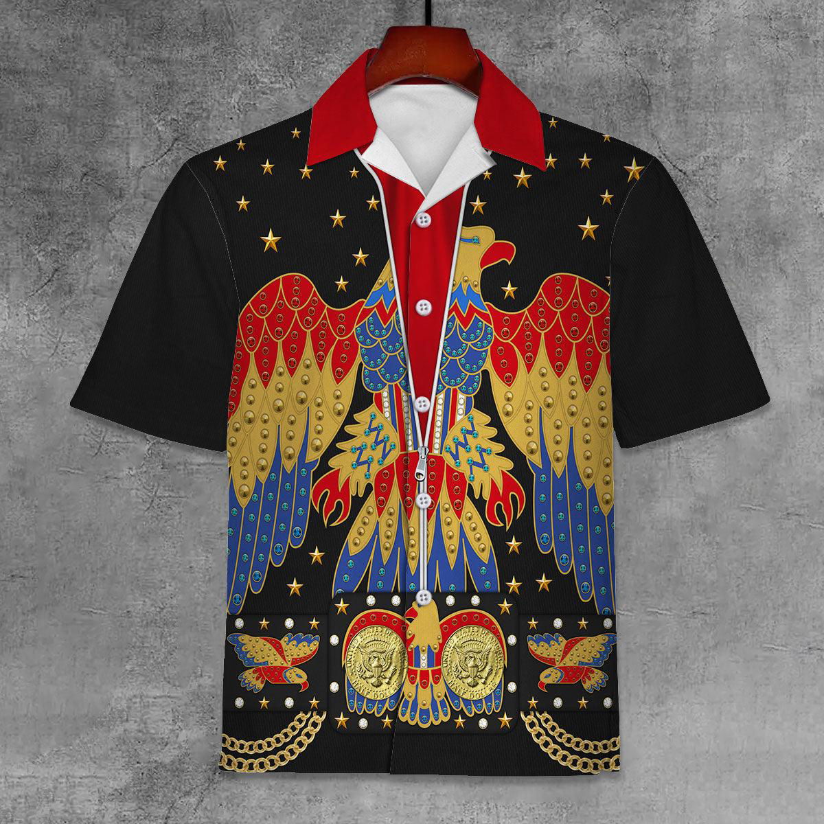 Elvis Eagle Black Unisex Hawaii Shirt