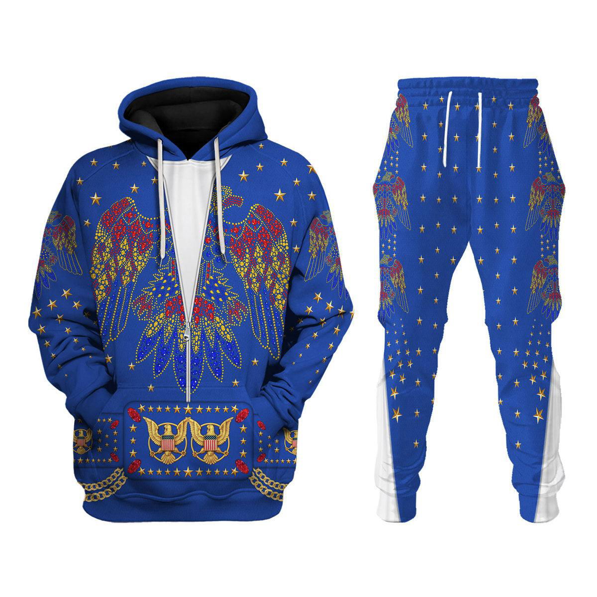 Elvis EAGLE Blue Costume Hoodie Sweatshirt T-Shirt Sweatpants