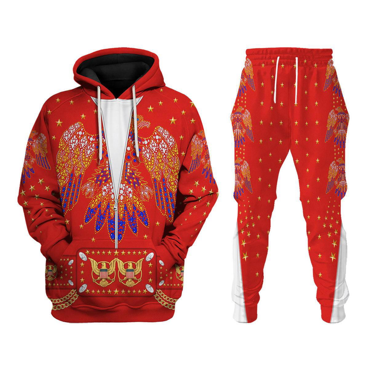 Elvis EAGLE Red Costume Hoodie Sweatshirt T-Shirt Sweatpants