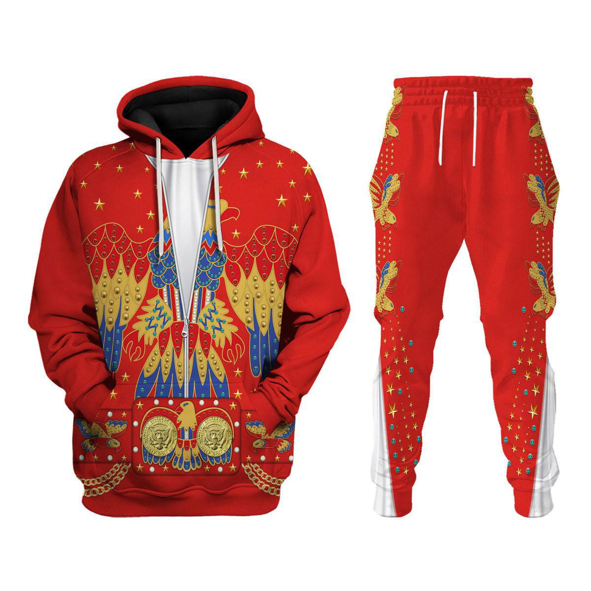 Elvis EAGLE Red Costume Hoodie Sweatshirt T-Shirt Sweatpants