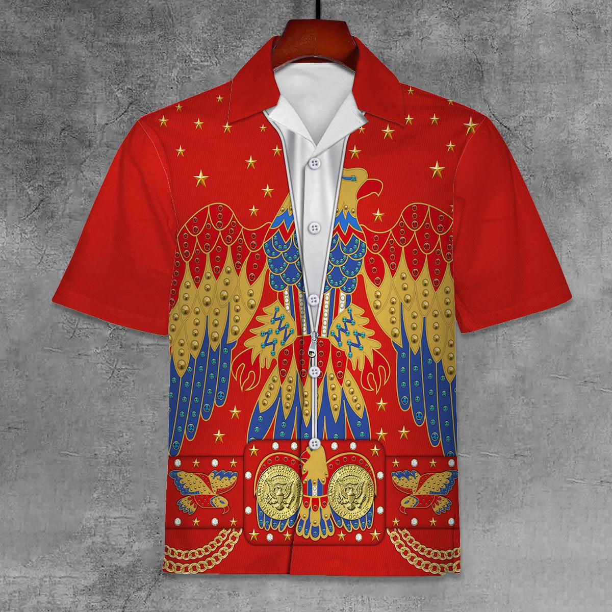 Elvis Eagle Red Unisex Hawaii Shirt