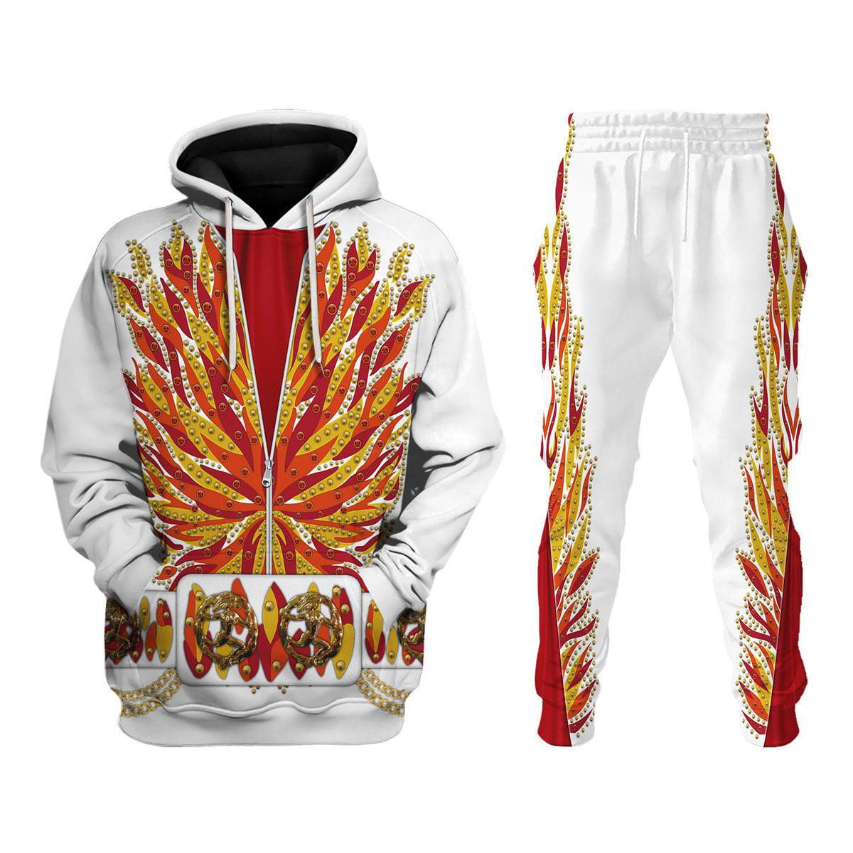 Elvis Flame Outfit Costume Hoodie Sweatshirt T-Shirt Sweatpants