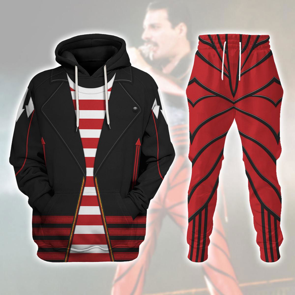 Freddie Mercury Outfit Costume Hoodie Sweatshirt T-Shirt Tracksuit