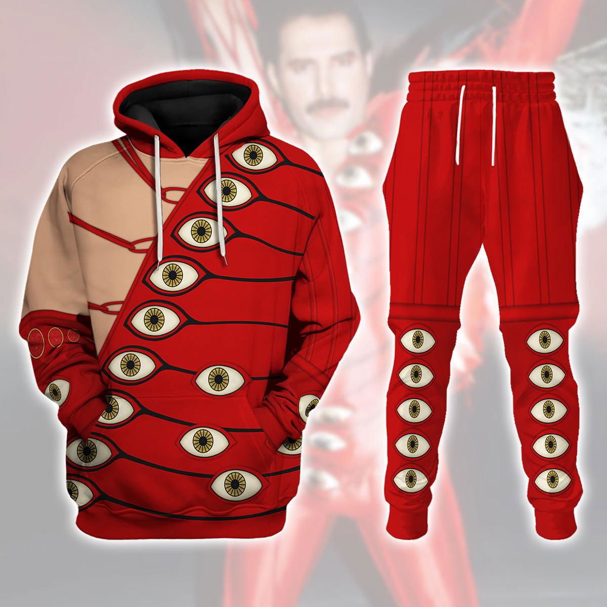 Freddie Mercury Outfit Costume Hoodie Sweatshirt T-Shirt Tracksuit