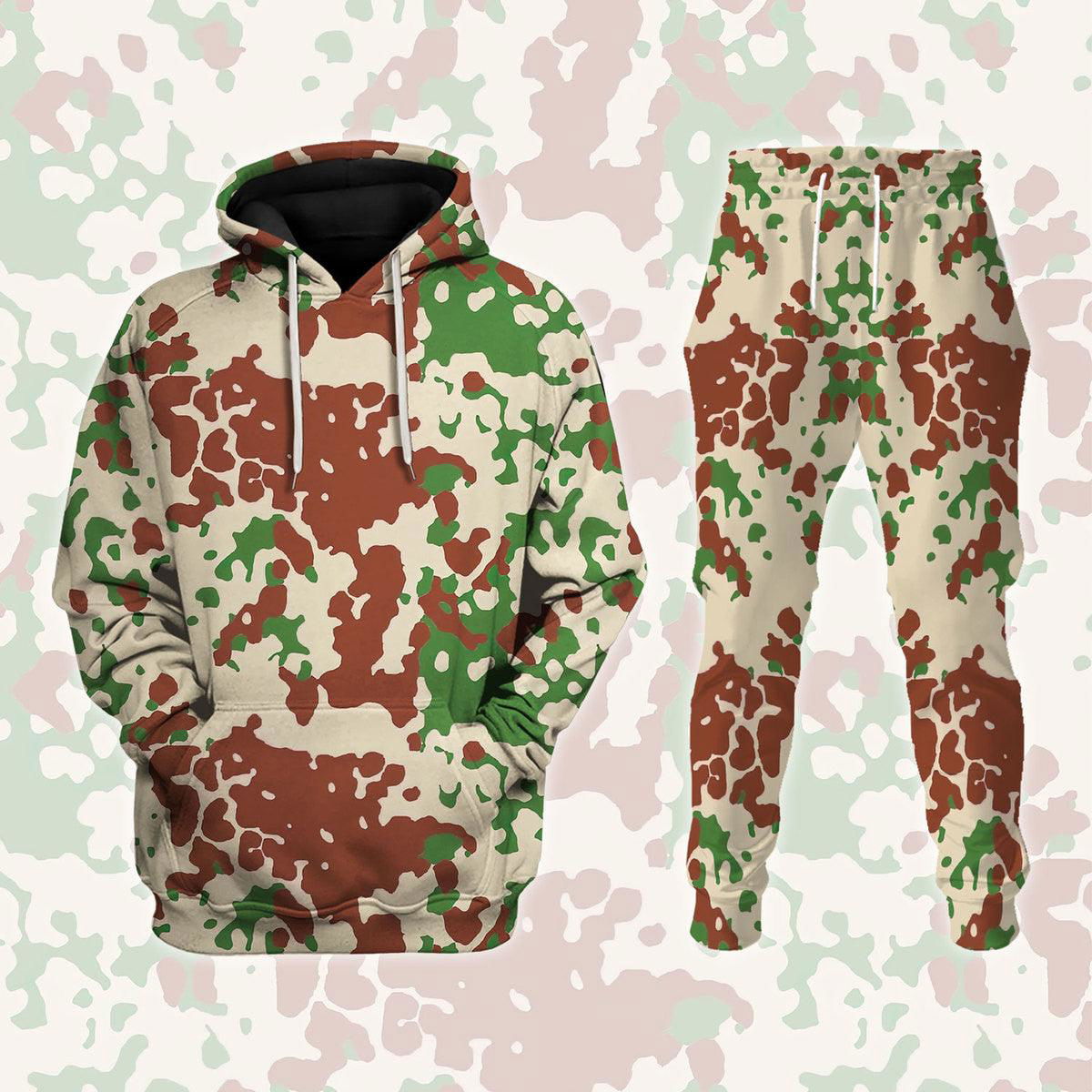 French Experiment Flecktarn Camo Costume Hoodie Sweatshirt T-Shirt Tracksuit