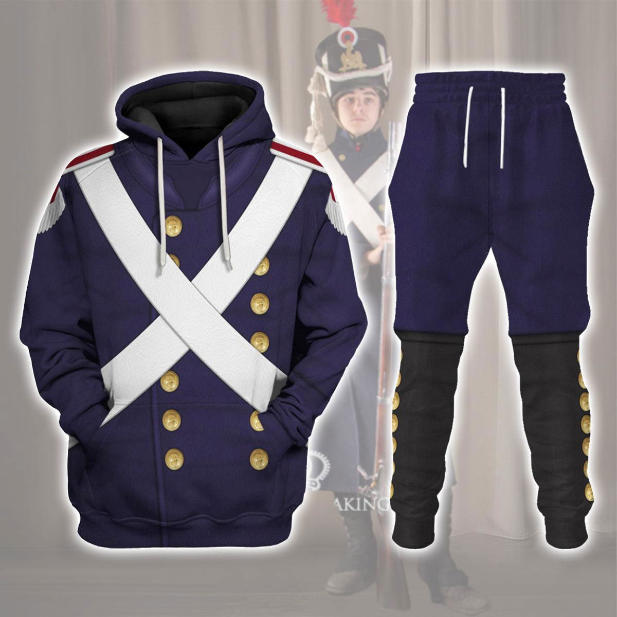 French Imperial Guard-Young Guard Fusalier-Campaign Dress-1815 Uniform All Over Print Hoodie Sweatshirt T-Shirt Tracksuit