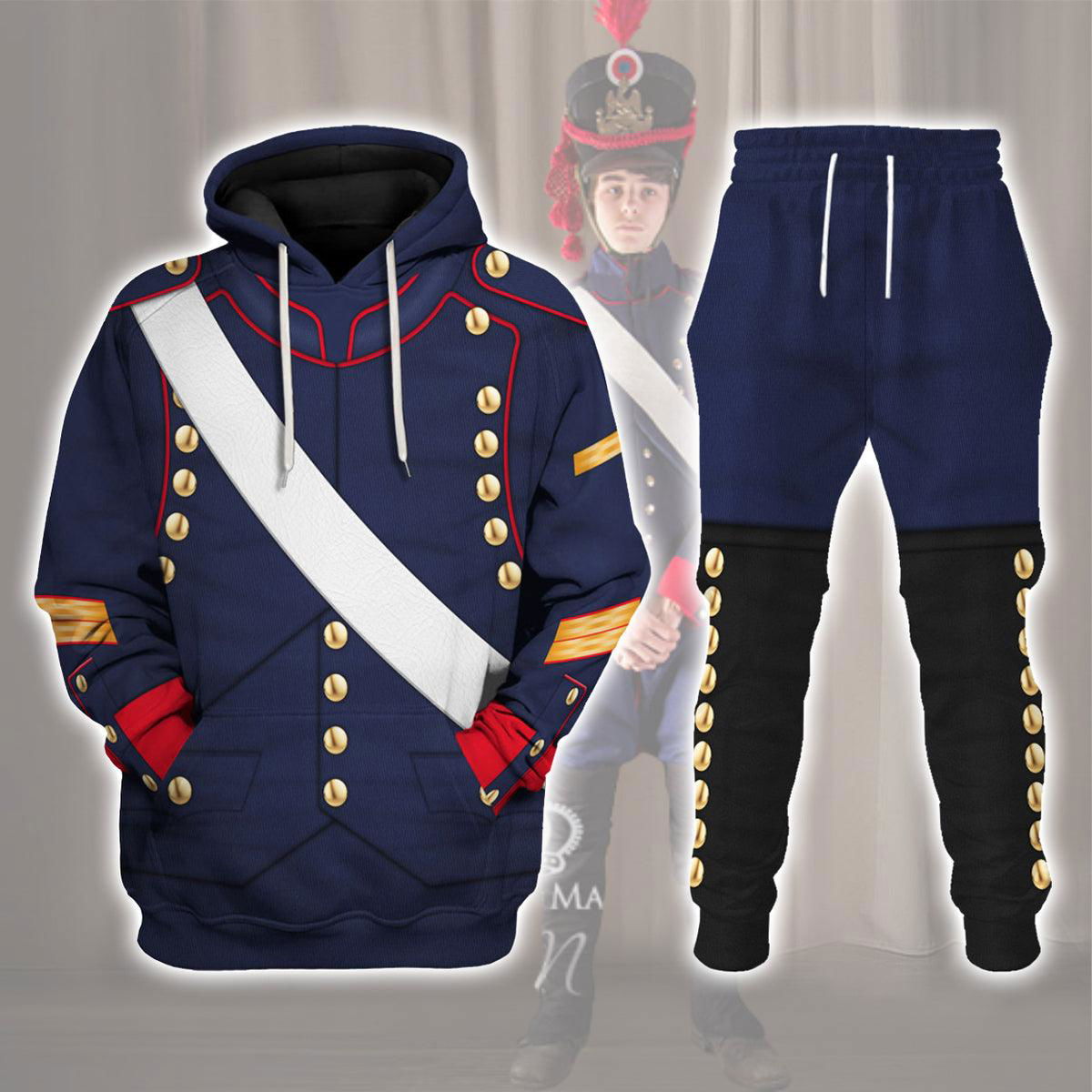 French Line Artillery-1806 Uniform All Over Print Hoodie Sweatshirt T-Shirt Tracksuit