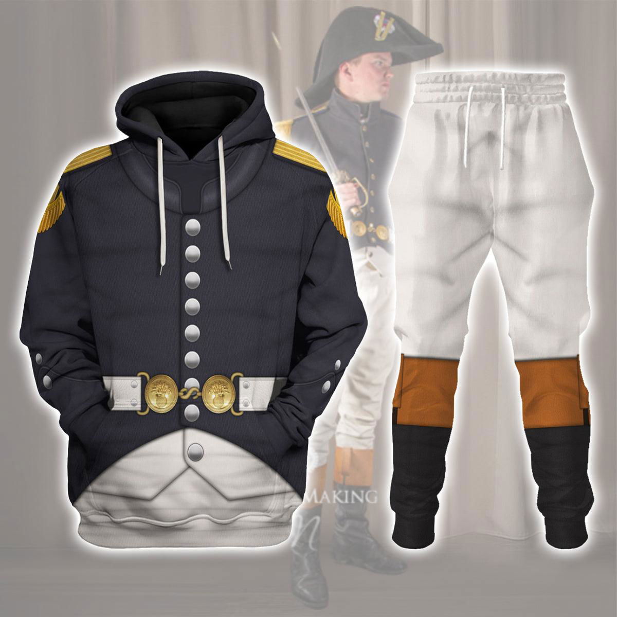 French Line Infantry-Fusalier In Full Dress (1806-1812) Uniform All Over Print Hoodie Sweatshirt T-Shirt Tracksuit