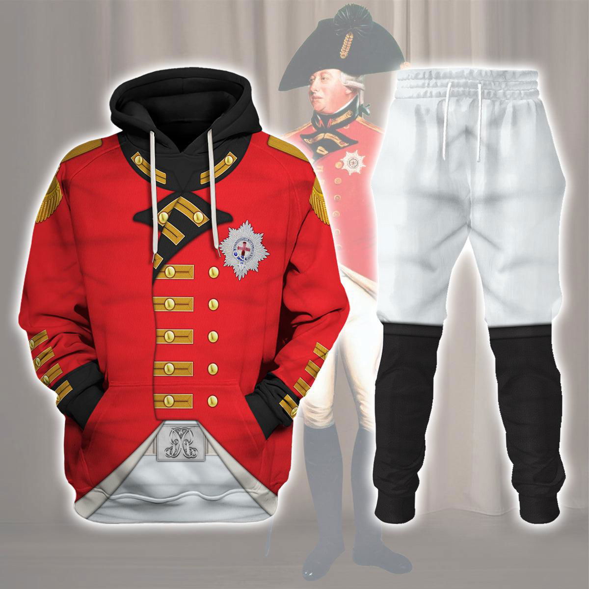 George III of England Uniform Costume Hoodie Sweatshirt T-Shirt Tracksuit